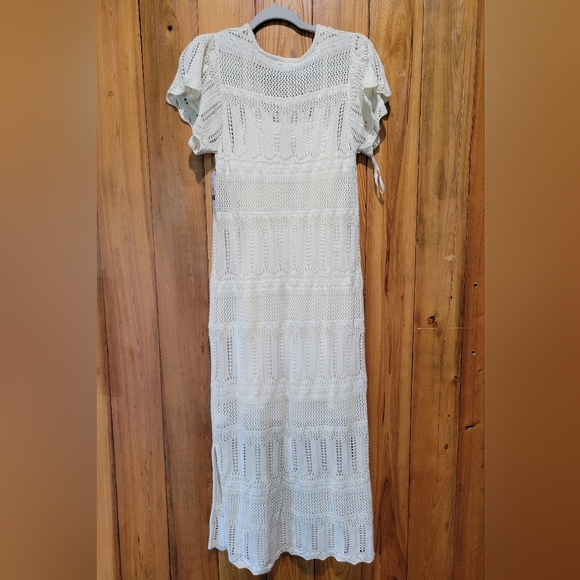 Jessica Simmpson Elegant Cream Knit Maxi Dress - Picture 6 of 13
